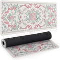 Pink Floral Gaming Mouse Pad, Desk Mat, XL Large Mousepad Non-Slip, Desk Pad, Extended Big Keyboard Mat for Desktop Decor, Office Desk Accessories for Women, 31.5x11.8in by Unknown