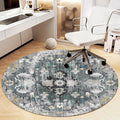 Office Chair Mat for Hardwood Floor, Vintage Computer Gaming Rolling Low Pile Carpet Floor Chair Mat, Anti-Slip Backing Round Desk Rug Floor Mat for Home by Heavyoff