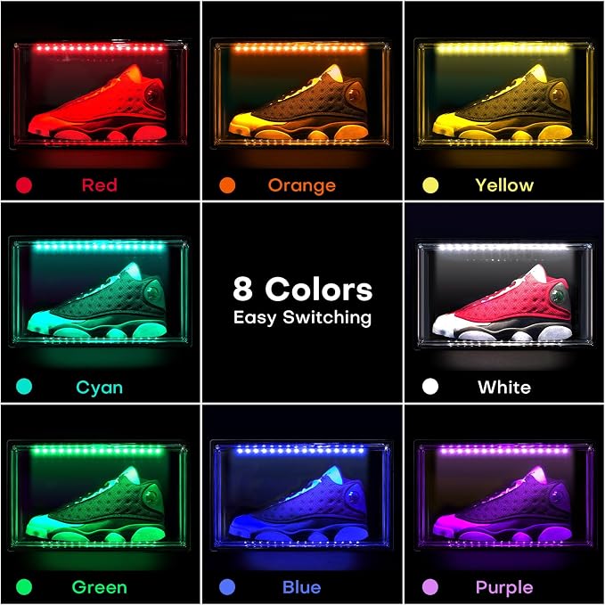 Oltraman LED Smart Shoe Boxes Display Case, Stackable Storage Organizers - Image 3