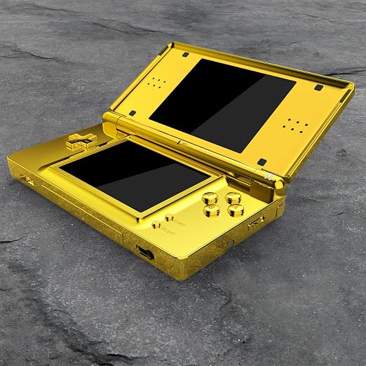 eXtremeRate Chrome Gold Replacement Full Housing Shell for Nintendo DS Lite, Custom Handheld Console Case Cover with Buttons, Screen Lens for Nintendo DS Lite NDSL - Console NOT Included - Image 7