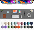 Aothia Faux Leather Desk Mat - Large Mouse Pad, Non-Slip PU Leather Blotter, Waterproof Writing Surface for Office and Home (Grey, 63" x 17") by AothiaSimpleNaturalUnique