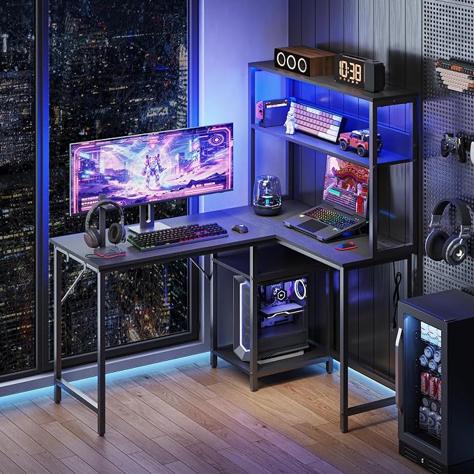 43" L Shaped Gaming Desk Reversible Corner Desk for Home Office - Image 8