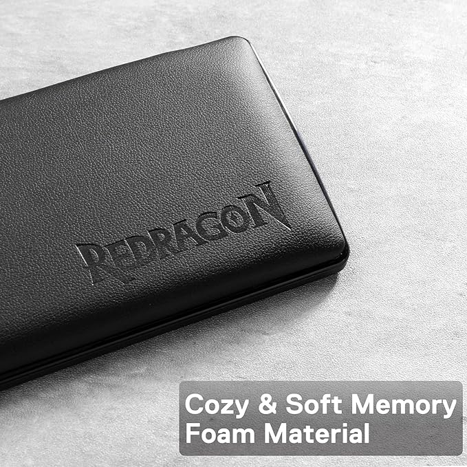 Redragon P035 Meteor S Computer Keyboard Wrist Rest Pad, Ergonomic Soft Memory Foam Wrist Support w/Anti-Slip Rubber Base, 60% 61 Keys Compact Size 11.38 x 2.87 in, 0.78 inch (20mm) Height, Black - Image 5