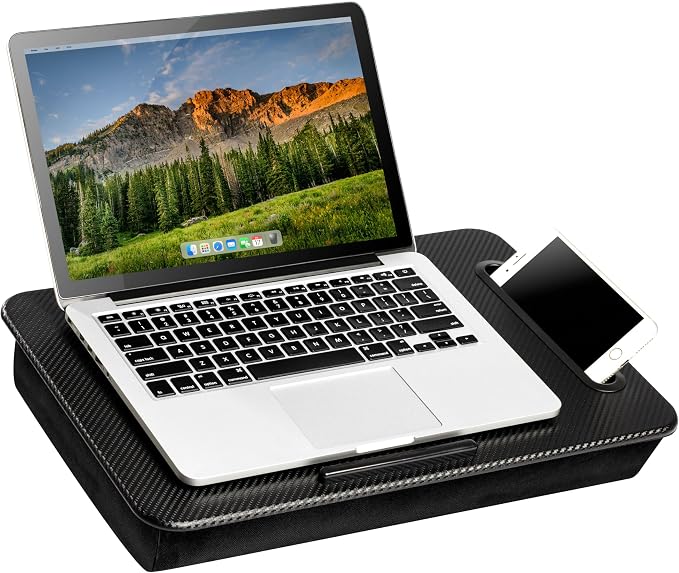 LAPGEAR Sidekick Pro Lap Desk – Black Carbon, Fits 15.6” Laptops by LapGear