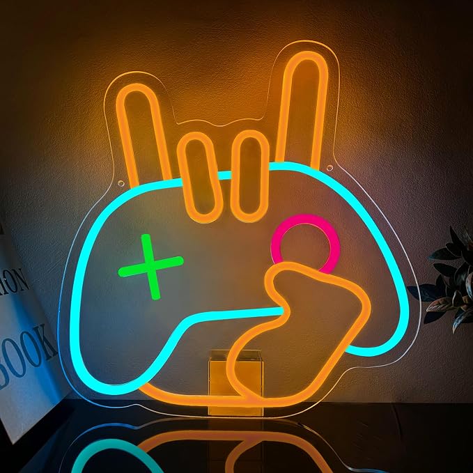 Gamer Neon Sign, Gaming Neon Signs Gamepad LED Light, LED Wall Sign, Neon Sign for Wall for Game Room Decor, Boys Bedroom Wall Decor, Cool Gamer Gifts for Teens, Best Gamer Gifts for Teenage Boys by Unknown