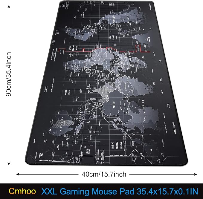 XXL Professional Large Mouse Pad & Computer Game Mouse Mat (35.4x15.7x0.1IN, Map) (90 * 40 Map) - Image 2