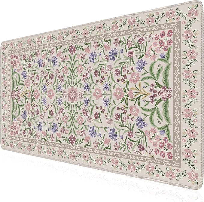 iCasso Desk Mat for Keyboard and Mouse, Large Mouse Pad,35.4x15.7in,Purple | Desk Pad for Women Home Office Decor Supplies, Desk Accessories, Non-Slip Mousepad with Stitched Edge, Smooth Water-Resistant by iCasso