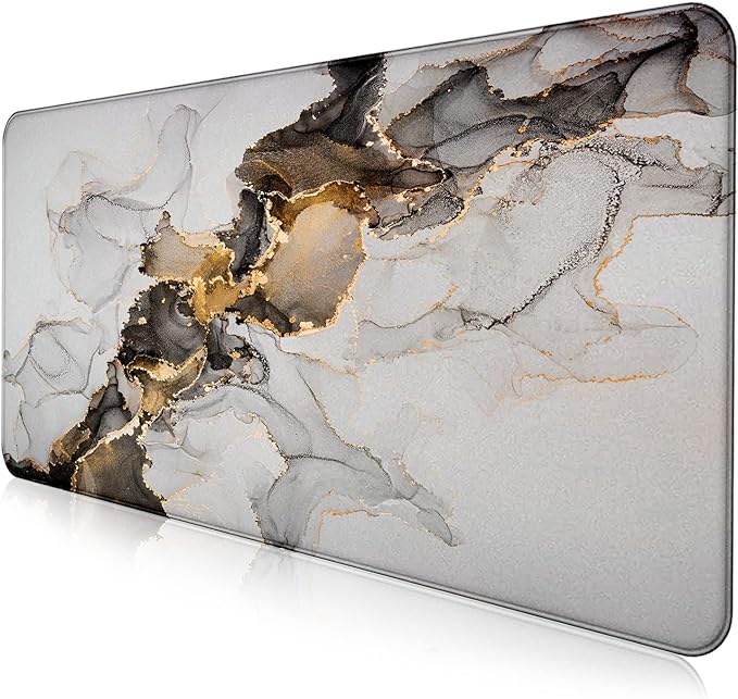Large Expanded Marble Patterned Mouse Pad, Non Slip Rubber Keyboard Pad | Large Extended Mouse Pad; Full Desk Coverage; Waterproof Coating; Stable Anti-Slide Base For Gaming, Office, Study Daily Use by LQFIWSS