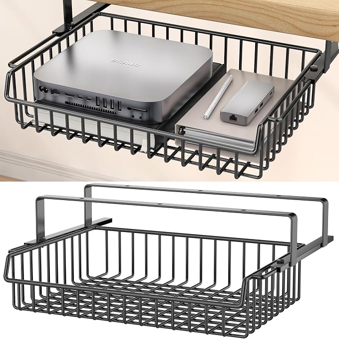 ENONCI Under Desk Drawer Slide Out No Drill Metal Storage Cabinet by ENONCI