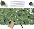 Kawaii Anime Aesthetic Black Cat Forest Plant Desk Mat, Green Sage XXL Large Extended Mouse Pad Gaming Cute Cats Desk pad, Laptop Keyboard and Mouse Mat for Women Desktop Office Decor 31.5x15.7 in by TENG+DA+QING