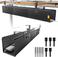 39" No Drill Under Desk Cable Management Tray (Black) by NODOCA