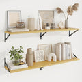 Axeman Deep Floating Shelves, 48'' x 10'' Oak Wall Shelves Set of 2 by Axeman