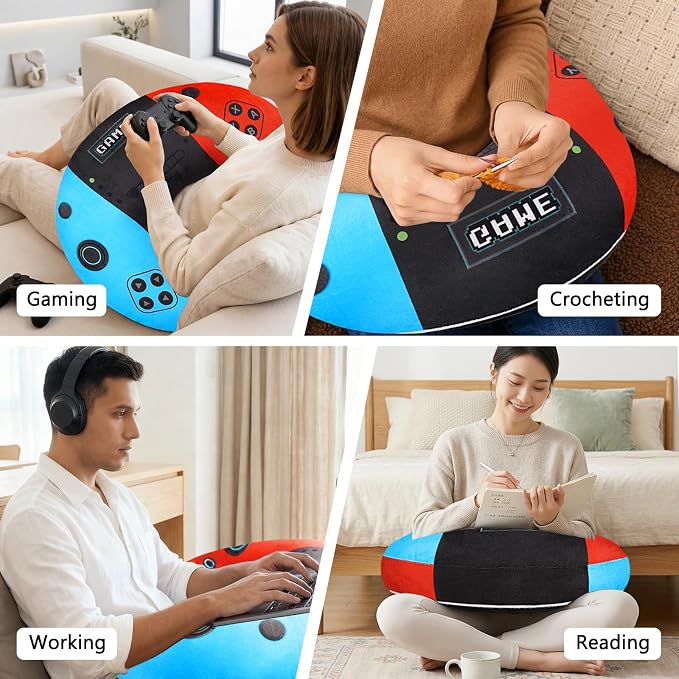 Crafting Pillow for Crocheting, Crochet Pillow for Lap Support, 12 Fun Print Styles, Ergonomic Arm Support, For Bed, Floor, Chair Comfort, Pain Relief and Fatigue for Gaming and Woking (Game ) - Image 5