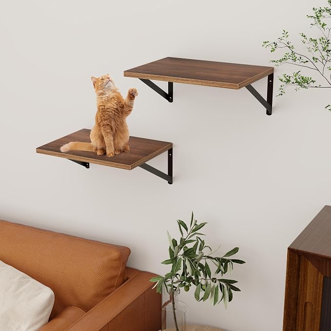 Axeman Deep Floating Shelves - 16 Inch Wide x 12 Inch Deep Walnut Wall Shelves Set of 2 - Rustic Wide Wood Wall Mounted Shelves for Room Decor & Storage - Image 6