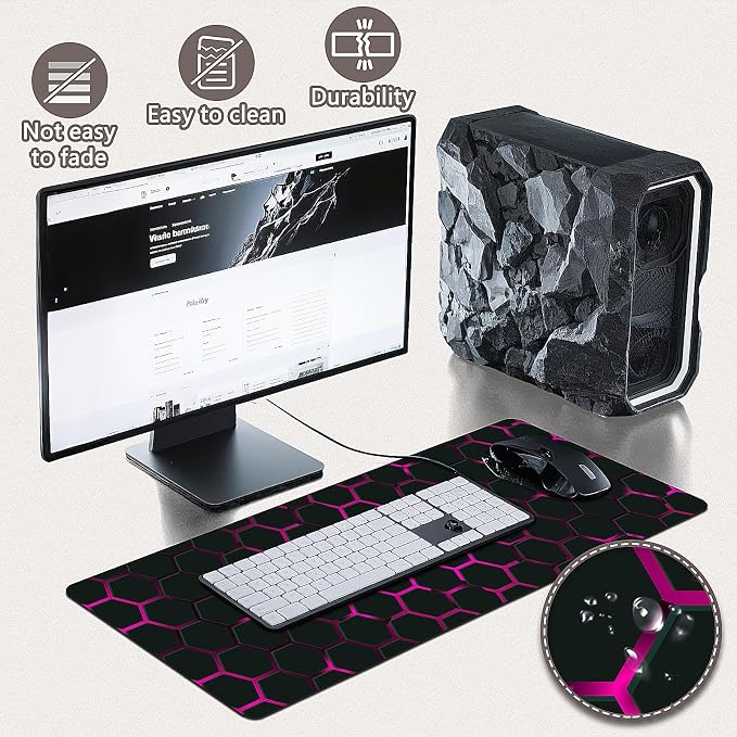 Mouse Pad Gaming - Desk Mat for Keyboard and Mouse - Large Mouse Pads for Desk, Gaming Mousepad with Non-Slip Base, Desks Pad (31.5" X 11.8") for Game, Office and Home - Image 4