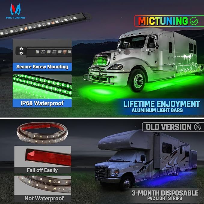MICTUNING N8 RGBW Underglow Light Specially for RVs, App/Remote Control - Image 3