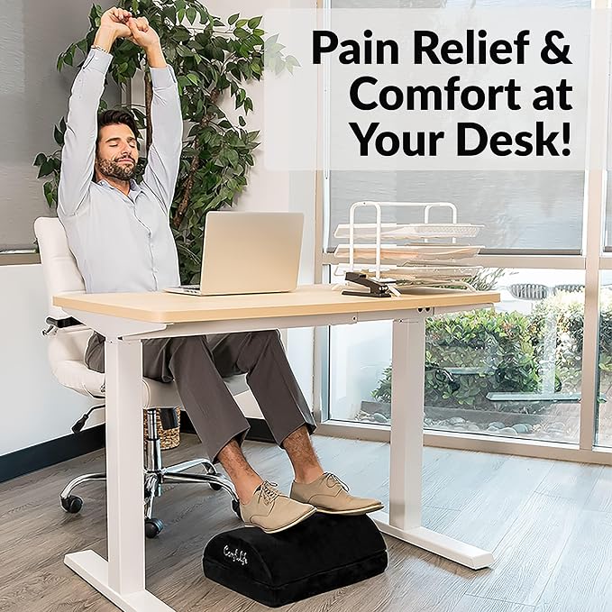 ComfiLife Foot Rest for Under Desk at Work – Adjustable Height Memory Foam Foot Stool for Under Desk, Office Chair & Gaming Chair – Ergonomic Footrest for Back & Hip Pain Relief (Black) - Image 8