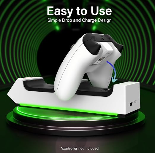 Nyko Charging Station for Xbox Series XS & Charge Base for 2 Controllers w/LED Indicators and Extra USB Port -Controller Charge Stand w/Rechargeable Batteries - Accessories - Image 6