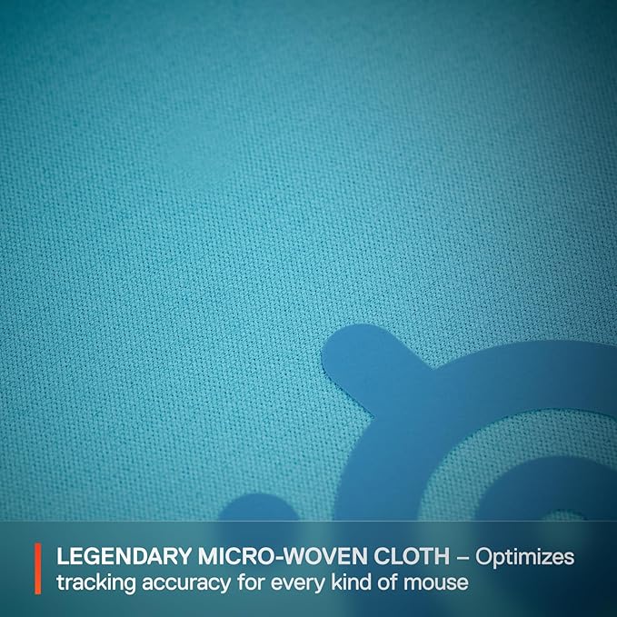 SteelSeries QcK Cloth Gaming Mouse Pad - Exclusive Micro-Woven Surface - Optimized for Gaming Sensors - Maximum Control - Size M - Aqua - Image 3