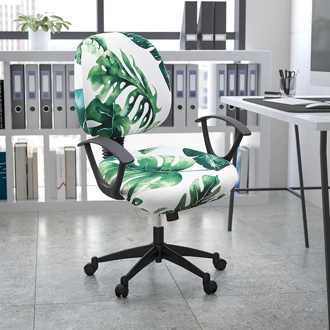Smiry Stretch Printed Office Computer Desk Chair Covers for Seat & Backrest | Stretch Fit, Soft Fabric Universal Washable Removable, Anti-Dust Rotating Chair Slipcovers Protector - Image 9