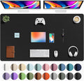 Aothia Faux Leather Desk Mat - Large Mouse Pad, Non-Slip PU Leather Blotter, Waterproof Writing Surface for Office and Home (Black, 63" x 24") by AothiaSimpleNaturalUnique