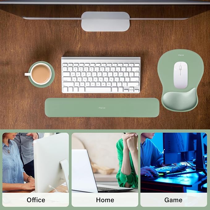 MOSISO Wrist Rest Support for Mouse Pad & Keyboard Set, Green - Image 6