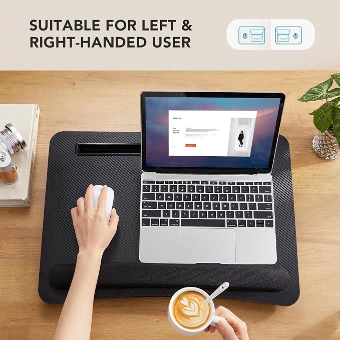 HUANUO Laptop Lap Desk with Cushion, Fit up to 17" Laptop, Black - Image 5