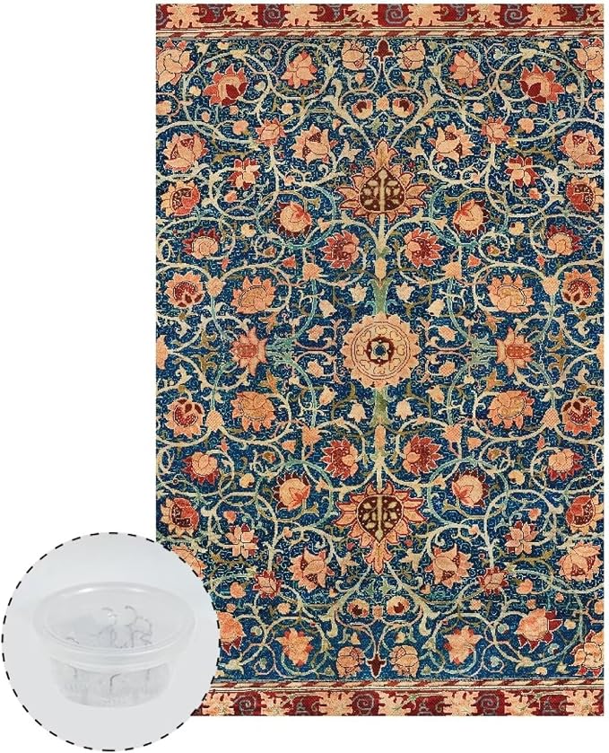 William Morris Fruit Small Recliner Headrest Cover 26x16 Inch Set of 2 - Easy to Install Polyester Slipcover Chair, Decoration & Non-Slip Design with Fixing Nails for Office/Home - Image 2