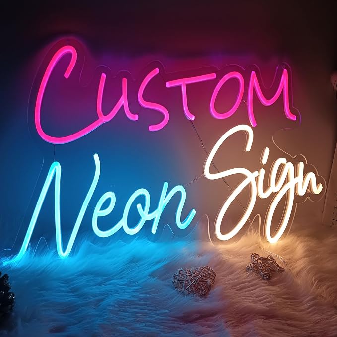 Custom Neon Sign, Neon Sign Customizable for Birthday Wedding Party Gift,Bar Personalized Neon Sign for Wall Decor Length 10inch to 60inch by Unknown