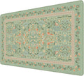 iCasso Aesthetic Flower Mouse Pad,23.6x13.7in Desk Pad, Light Green | Desk Matt for Desktop, Anti-Slip Mousepad with Stitched Edges for Laptop Computer Keyboard by iCasso