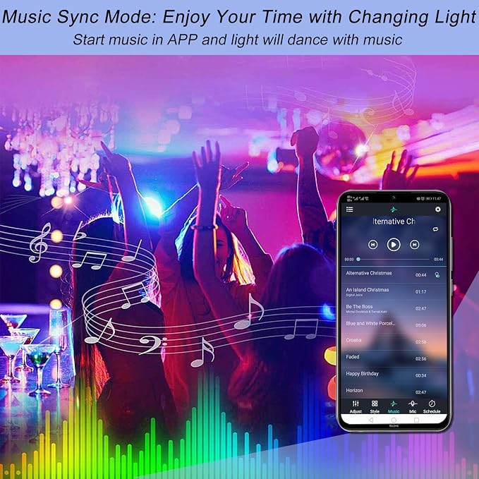 Sunity LED Light Remote Replacement with Controller, Bluetooth RGB LED Controller Set with APP/Music Sync Compatible with 5V/12V/24V 10mm RGB LED Lights Strip(2 Ports) - Image 4