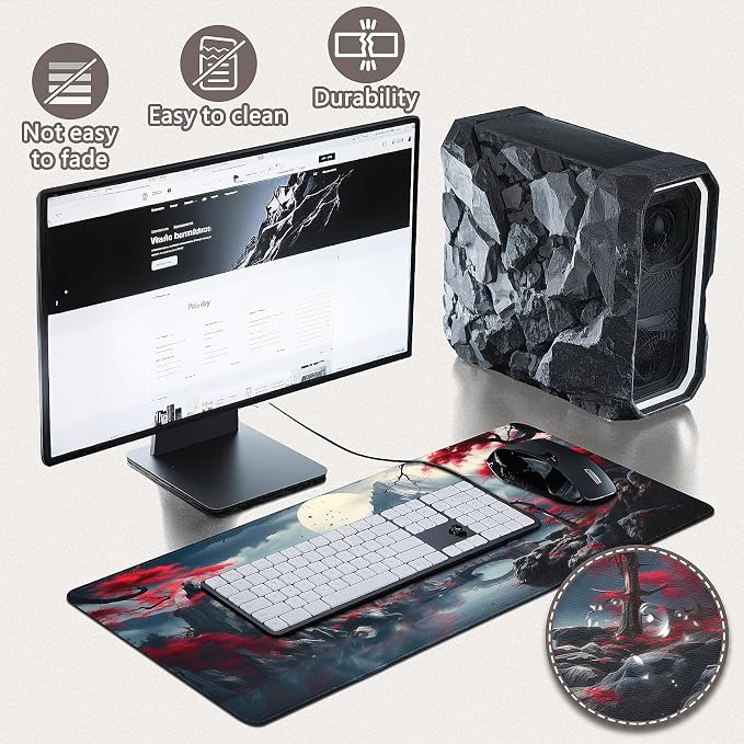Gaming Mouse Pad - (31.5"×11.8") Japanese Anime Large Mouse Pads for Desk - Desk Mat for Keyboard and Mouse with Non-Slip Base, Desks Pad Matfor Game/Office & Home - Image 4