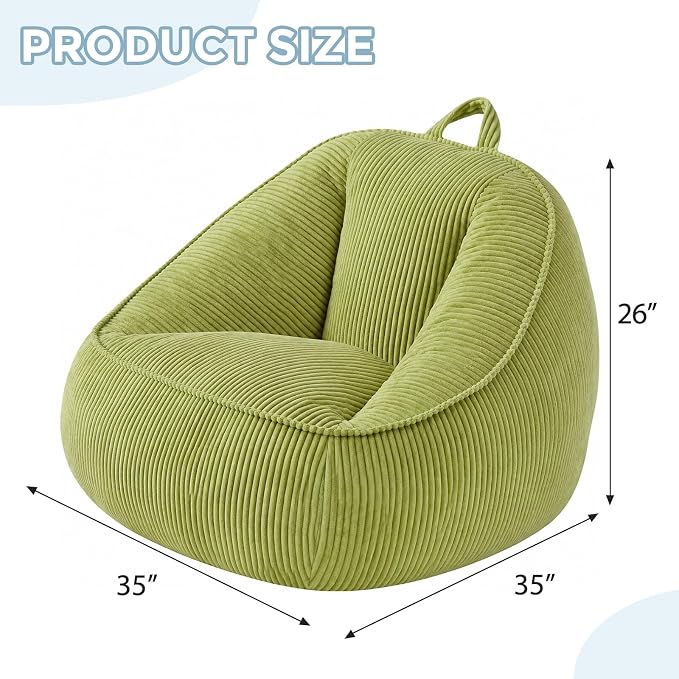 HUGHEAVEN Large Bean Bag Chairs for Kids, Bean Bag Chairs for Kids 8-12 | Comfy Bean Bag Sofa with Back Support, Big Bean Bag Couch & Chair for Bedroom, Floor Sofa for Relaxing and Reading - Image 2