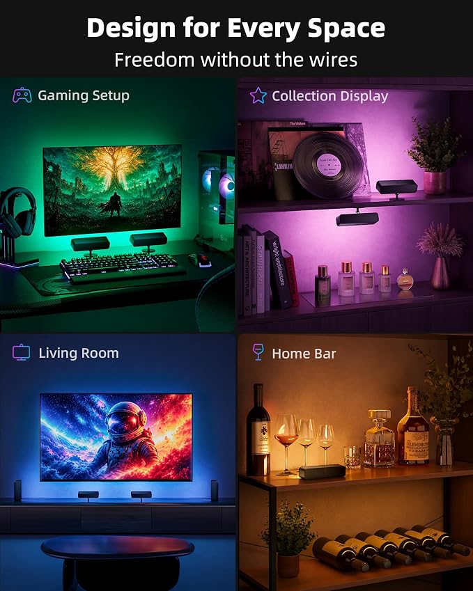 EZVALO Wireless RGB Light Bars, Rechargeable LED Mood Lights with Remote - Image 4