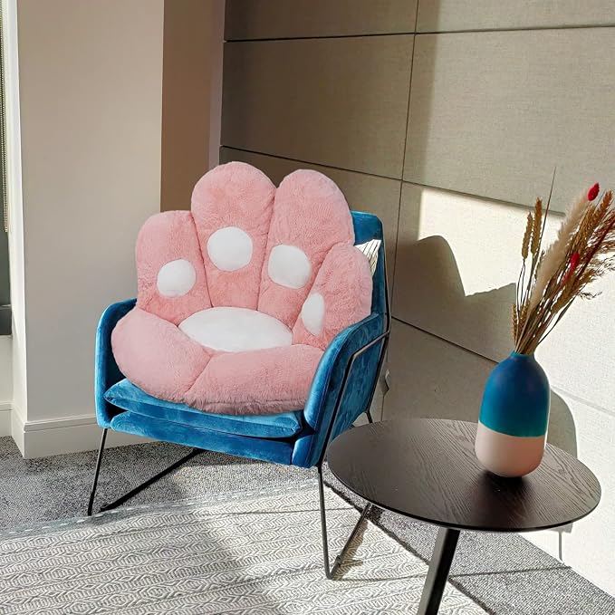 ELFJOY Cat Paw Cushion for Computer and Gaming Chairs 23.6"x27.6" Pink | Cute Cat Paw Shape, Plush and Soft Fabric, Kawaii Pillow for Gaming Office Desk Chairs, Room Decor Upgrade, Comfortable - Image 5