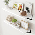 Axeman Floating Shelves for Wall White - 36 Inch Wide x 12 Inch Deep Wall Shelves Set of 2 - White Deep Wood Floating Shelves for Living Room Bedroom Laundry Room by Axeman