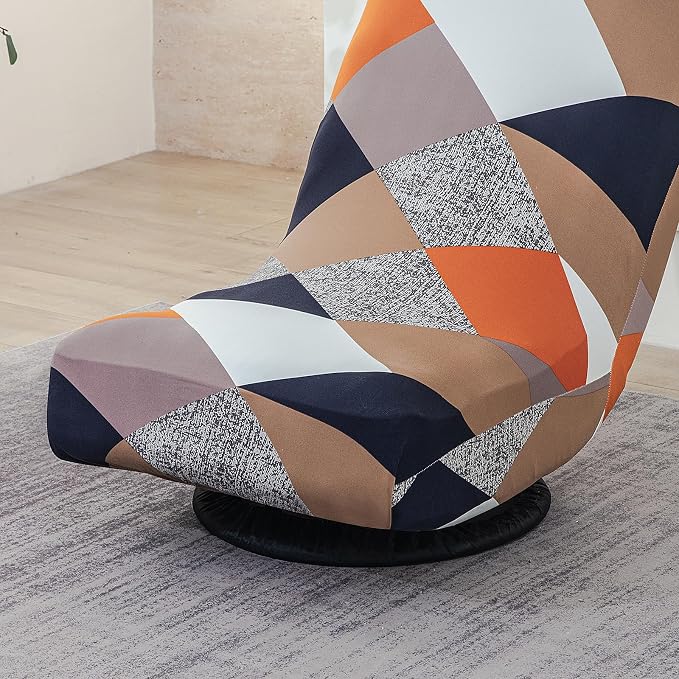 Stretch Swivel Floor Gaming Chair Slipcover - Printed Reclining Folding Protective Lounge Rocker Seat Cover,1 Pack,10 - Image 7