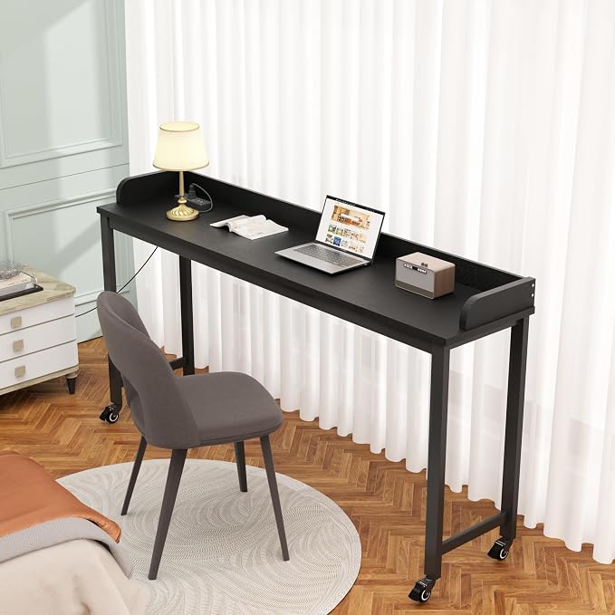 Ytaoka Overbed Table with Wheels, 70.8" Queen Size Bed Table Over the Bed Table with Charging Station, Rolling Laptop Table Over Bed Desk with 2 AC Outlets and 2 USB Ports for Home and Hospital, Black - Image 4