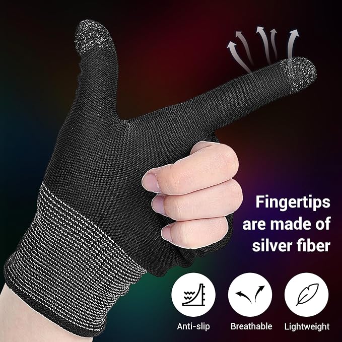 Ptwola Ultra-Thin Mobile Gaming Gloves Touchscreen Gaming Gloves Anti-Sweat Mobile Finger Sleeve Breathable - Image 5