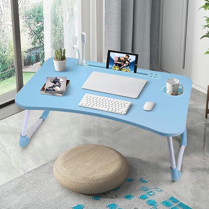 Slendor Foldable Lap Desk with Cup Holder for Bed, Couch, Floor - Image 3