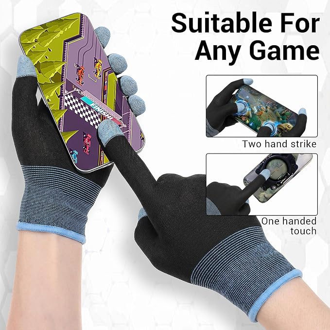 Ptwola Ultra-Thin Mobile Gaming Gloves Touchscreen Gaming Gloves Anti-Sweat Mobile Finger Sleeve Breathable - Image 4