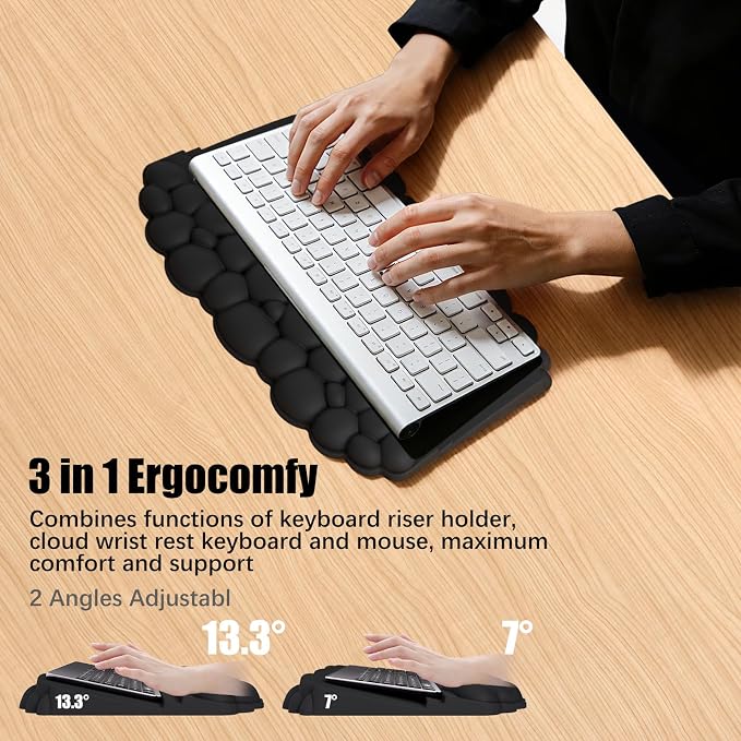 Wrist Rest with Keyboard Stand, Ergonomic Computer Wrist Support Pad - Image 3