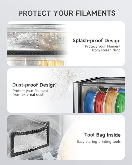 YOOPAI 3D Printer Filament Storage Box – 2 Tier Filament Storage Rack with Fabric Cover, Holds Up to 48 Rolls 1KG – 3D Filament Storage Organizer for Home, Workshop & Studio(20 Roll*2) - Image 2