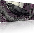 XXL Gaming Mouse Pad, Gothic Raven Moon Design with Purple Floral, 35.4 x 15.7 Inches, Non-Slip Rubber Base, Waterproof Surface，A Keyboard and Mouse Accessory Suitable for Home Gaming and Work. by YUANSM