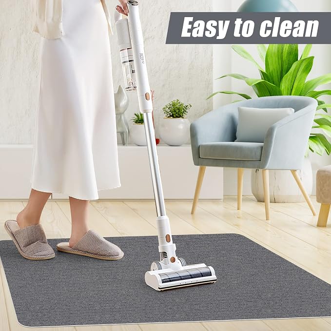Sycoodeal Office Chair Mat for Hardwood Floor,Office Computer Gaming Chair Mat for Tile Floor,Large Floor Protector Rug,Anti-Slip,Easy to Clean,Grey(48"x55") - Image 6