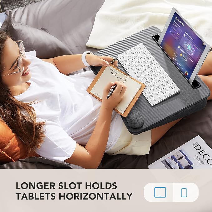 HUANUO Laptop Lap Desk with Cushion, Fit up to 15.6" Laptop, Gray - Image 5