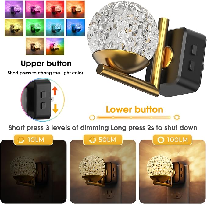 L LOHAS LED Night Lights Plug Into Wall 2 Pack, Dusk to Dawn Sensor - Image 2
