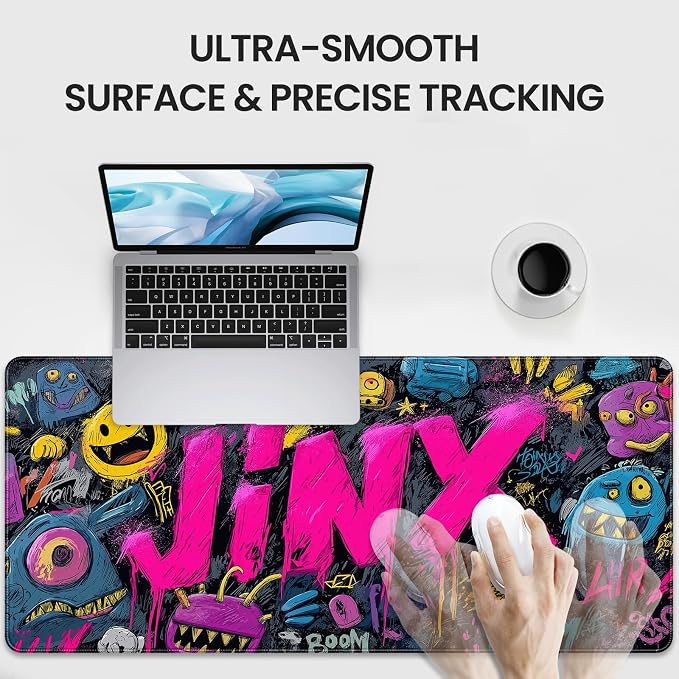 35.4 x 15.7 inches，Extra Large Gaming Mouse Pad，with Fun Graffiti Artwork Desk Mat, School, and Home Decoration，Mouse Pads for Workstation, Striking Text Design Features a Non-Slip Rubber Base - Image 4