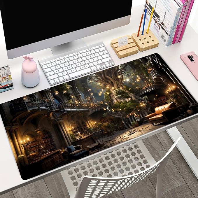 Vintage Aesthetic Desk Mat Adventure Extended Mouse Pad Large Gaming Mousepad XXL Dark Academia Desk Pad Laptop Computer Mouse Keyboard Mat 31.5 x 15.7 in for Office Desk Decor - Image 5