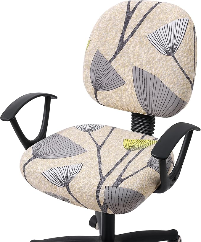 Smiry Stretch Printed Office Computer Desk Chair Covers for Seat & Backrest | Stretch Fit, Soft Fabric Universal Washable Removable, Anti-Dust Rotating Chair Slipcovers Protector by Smiry